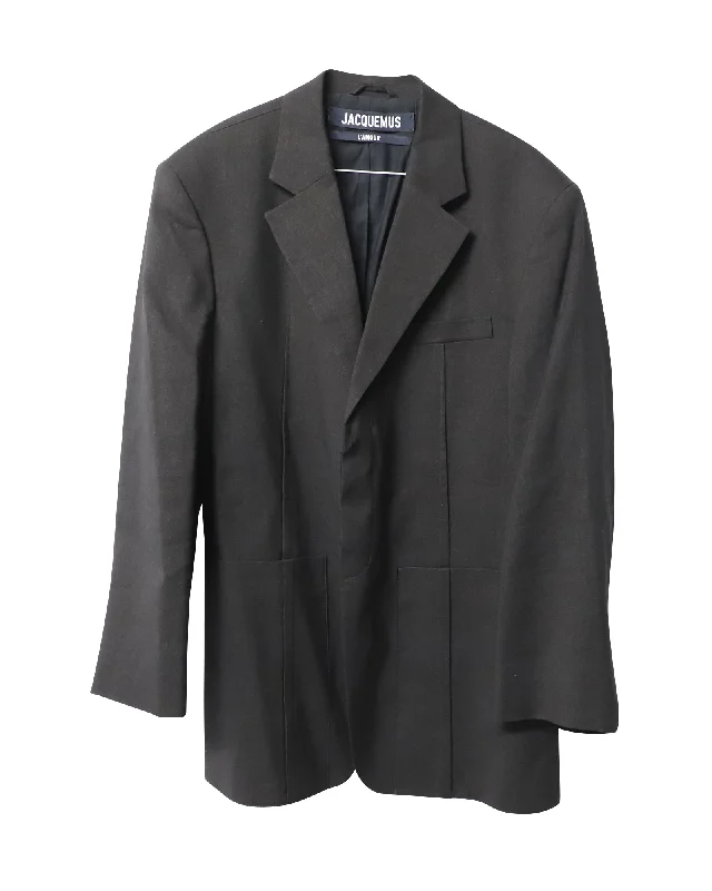 Jacquemus La Veste D'Homme Blazer in Black Hemp Women's Premium Blazer
