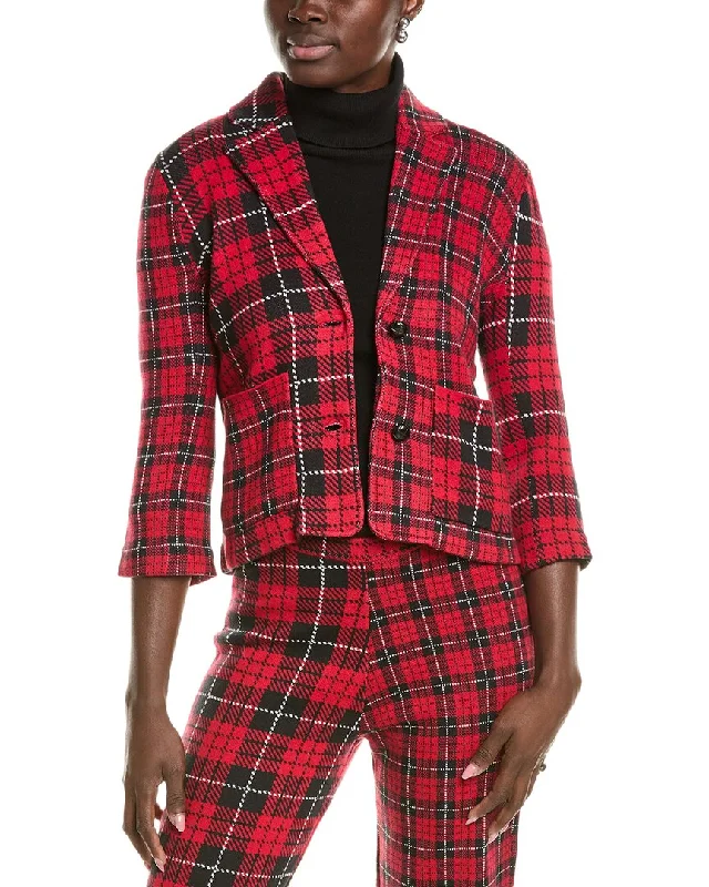 Minnie Rose Mixed Plaid Blazer Women's Boutique Suit