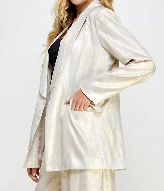 The Shimmer Blazer In Gold Women's Premium Blazer