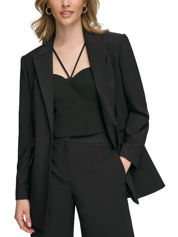 Womens Pocket` Business Open-Front Blazer Plus Size Women's Coat
