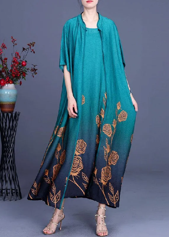 2024 Summer Women Silk Wrinkle Print Cardigan + Irregular Vest Skirt Two Piece Set Slim Fit Regular Fit Oversized 2024 Summer Women Silk Wrinkle Print Cardigan + Irregular Vest Skirt Two Piece Set Slim Fit Regular Fit Oversized