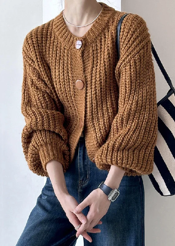 New Brown O Neck Hollow Out Cotton Knit Cardigan Fall Beaded Cardigan Sequined Faux Fur New Brown O Neck Hollow Out Cotton Knit Cardigan Fall Beaded Cardigan Sequined Faux Fur