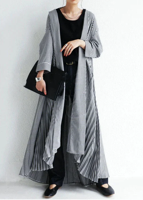 Women Plaid V Neck Wrinkled Patchwork Cotton Loose Cardigans Spring Solid Color Striped Floral Print Women Plaid V Neck Wrinkled Patchwork Cotton Loose Cardigans Spring Solid Color Striped Floral Print