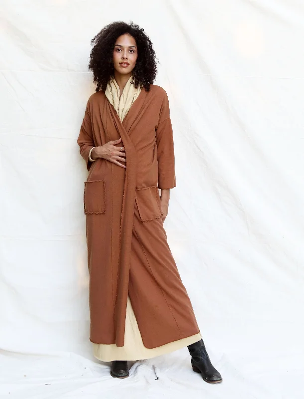 Classic Long Cardigan Toggled Drawstring Belted