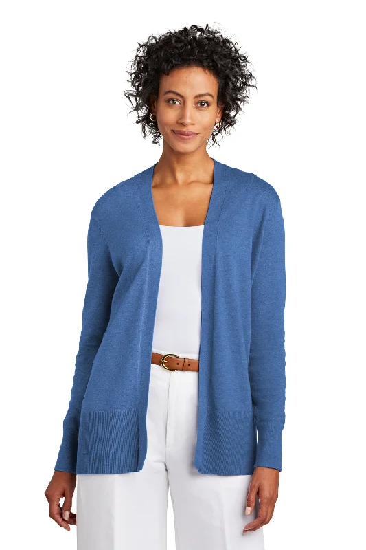 Brooks Brothers Womens Long Sleeve Cardigan Sweater - Heather Charter Blue Stretchy Elastic Breathable Brooks Brothers Womens Long Sleeve Cardigan Sweater - Heather Charter Blue Stretchy Elastic Breathable