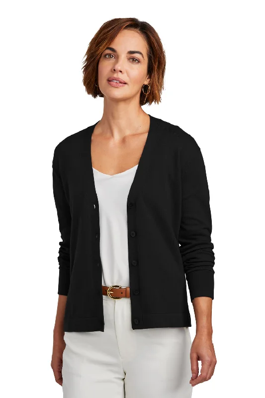 Brooks Brothers Womens Long Sleeve Cardigan Sweater - Deep Black Fleece Cardigan Nylon Polyester Brooks Brothers Womens Long Sleeve Cardigan Sweater - Deep Black Fleece Cardigan Nylon Polyester