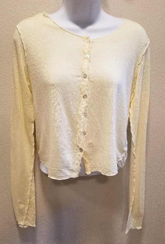 Lightweight Linen Crop Cardigan - Button Down Anti-Pilling Anti-Shrink Durable