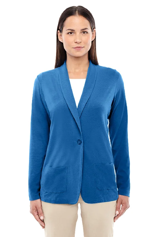 Devon & Jones Womens Perfect Fit Cardigan Sweater - French Blue Fleece Fabric Down Fabric Feather Fabric Devon & Jones Womens Perfect Fit Cardigan Sweater - French Blue Fleece Fabric Down Fabric Feather Fabric