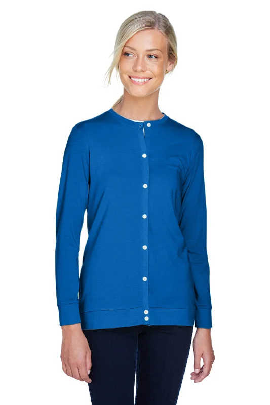 Devon & Jones Womens Perfect Fit Ribbon Cardigan Sweater - French Blue Rayon Fabric Velvet Fabric Corduroy Fabric Devon & Jones Womens Perfect Fit Ribbon Cardigan Sweater - French Blue Rayon Fabric Velvet Fabric Corduroy Fabric