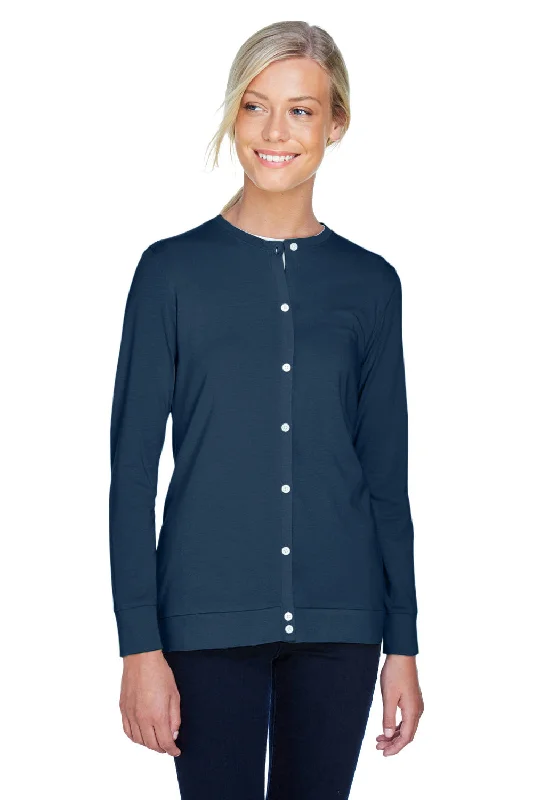 Devon & Jones Womens Perfect Fit Ribbon Cardigan Sweater - Navy Blue Machine Wash Dry Clean Hand Wash Devon & Jones Womens Perfect Fit Ribbon Cardigan Sweater - Navy Blue Machine Wash Dry Clean Hand Wash