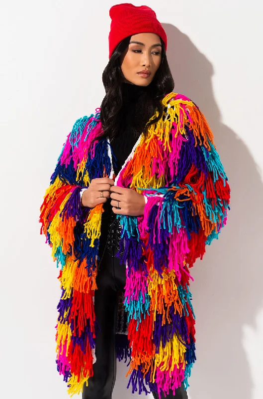 FOREVER TOGETHER FRINGE CARDIGAN Velvet Chenille Corduroy