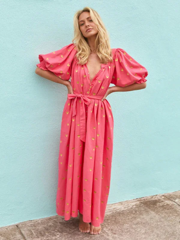 Blue Zone Planet | Isabella's Large Size Loose Printed Cardigan Short Sleeve Maxi Dress Anti-Pilling Anti-Shrink Durable Blue Zone Planet | Isabella's Large Size Loose Printed Cardigan Short Sleeve Maxi Dress Anti-Pilling Anti-Shrink Durable
