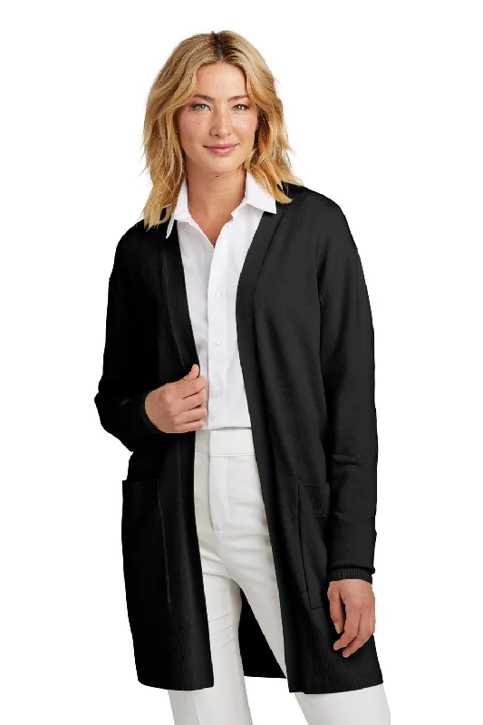 Mercer+Mettle Womens Open Front Cardigan Sweater - Deep Black Boat Neck Shawl Collar Notched Collar Mercer+Mettle Womens Open Front Cardigan Sweater - Deep Black Boat Neck Shawl Collar Notched Collar