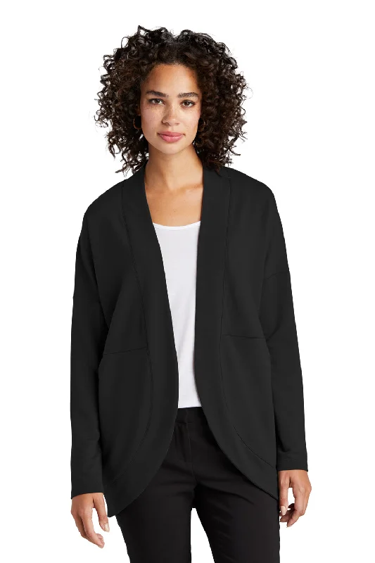 Mercer+Mettle Womens Stretch Open Front Long Sleeve Cardigan Sweater - Deep Black Mesh Blend Leather Blend Suede Blend Mercer+Mettle Womens Stretch Open Front Long Sleeve Cardigan Sweater - Deep Black Mesh Blend Leather Blend Suede Blend