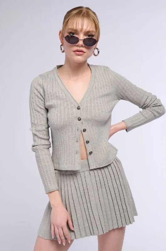 OLIVIA BUTTON DOWN KNIT CARDIGAN Terry Terry Cloth Terry Knit