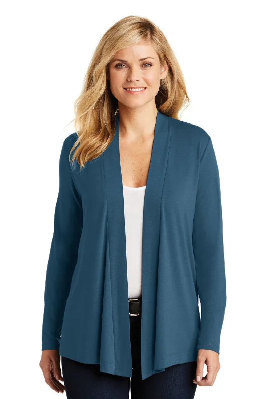 Port Authority Womens Concept Long Sleeve Cardigan Sweater - Dusty Blue Velvet Chenille Corduroy Port Authority Womens Concept Long Sleeve Cardigan Sweater - Dusty Blue Velvet Chenille Corduroy