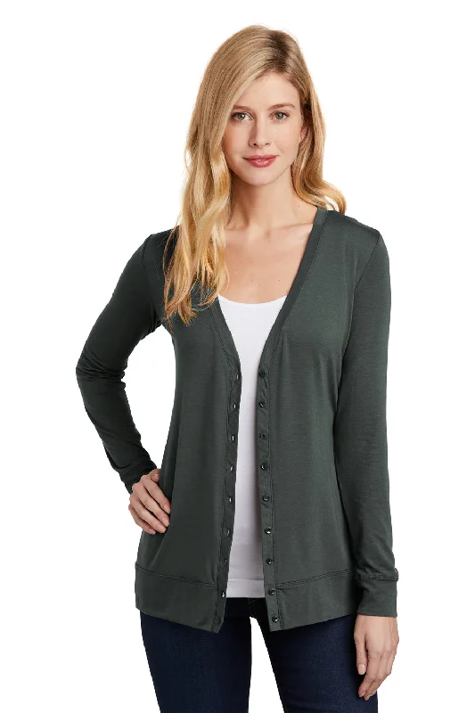 Port Authority Womens Concept Long Sleeve Cardigan Sweater - Smoke Grey Wool Fabric Cashmere Fabric Tweed Fabric Port Authority Womens Concept Long Sleeve Cardigan Sweater - Smoke Grey Wool Fabric Cashmere Fabric Tweed Fabric