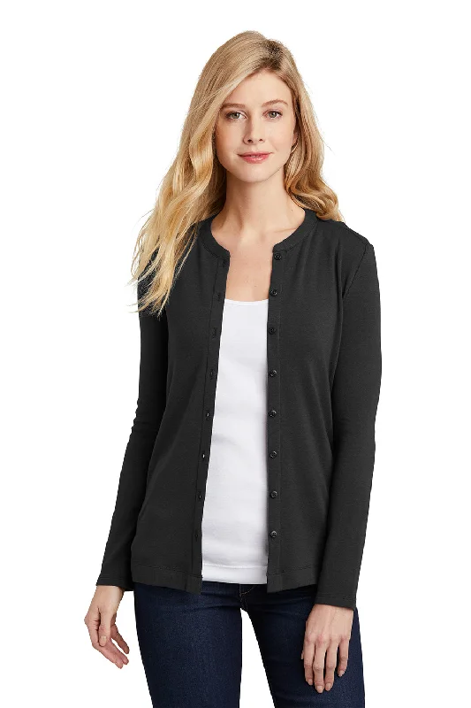 Port Authority Womens Concept Long Sleeve Cardigan Sweater - Black Soft Cozy Warm