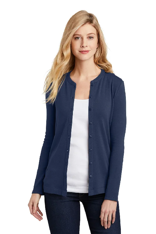 Port Authority Womens Concept Long Sleeve Cardigan Sweater - Dress Navy Blue Casual Formal Business Port Authority Womens Concept Long Sleeve Cardigan Sweater - Dress Navy Blue Casual Formal Business
