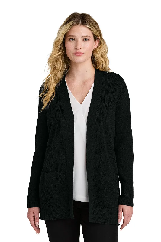 Port Authority Womens Easy Care Open Front Long Sleeve Cardigan Sweater w/ Pockets - Deep Black - COMING SOON Cable Knit Ribbed Knit Lace Knit Port Authority Womens Easy Care Open Front Long Sleeve Cardigan Sweater w/ Pockets - Deep Black - COMING SOON Cable Knit Ribbed Knit Lace Knit