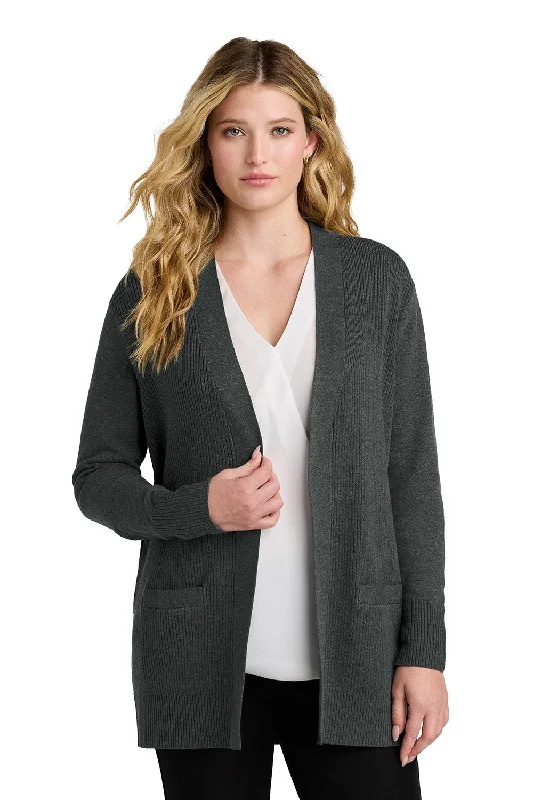 Port Authority Womens Easy Care Open Front Long Sleeve Cardigan Sweater w/ Pockets - Heather Charcoal Grey - COMING SOON Hooded Cardigan Collared Cardigan Shawl Collar Port Authority Womens Easy Care Open Front Long Sleeve Cardigan Sweater w/ Pockets - Heather Charcoal Grey - COMING SOON Hooded Cardigan Collared Cardigan Shawl Collar