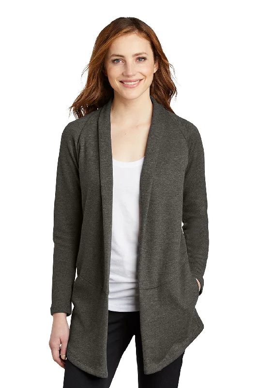 Port Authority Womens Long Sleeve Cardigan Sweater - Heather Charcoal Grey Transparent Opaque Sheer Port Authority Womens Long Sleeve Cardigan Sweater - Heather Charcoal Grey Transparent Opaque Sheer
