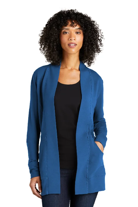 Port Authority Womens Microterry Snag Resistant Long Sleeve Cardigan Sweater - Aegean Blue Herringbone Houndstooth Plaid Port Authority Womens Microterry Snag Resistant Long Sleeve Cardigan Sweater - Aegean Blue Herringbone Houndstooth Plaid