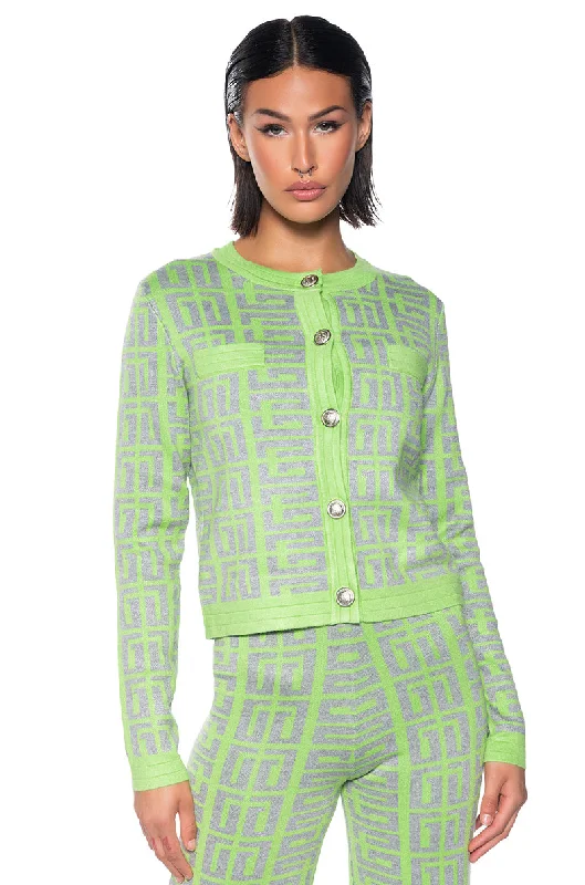 THERE SHE IS KNIT BUTTON DOWN CARDIGAN Open Front Closed Front Wrap Front