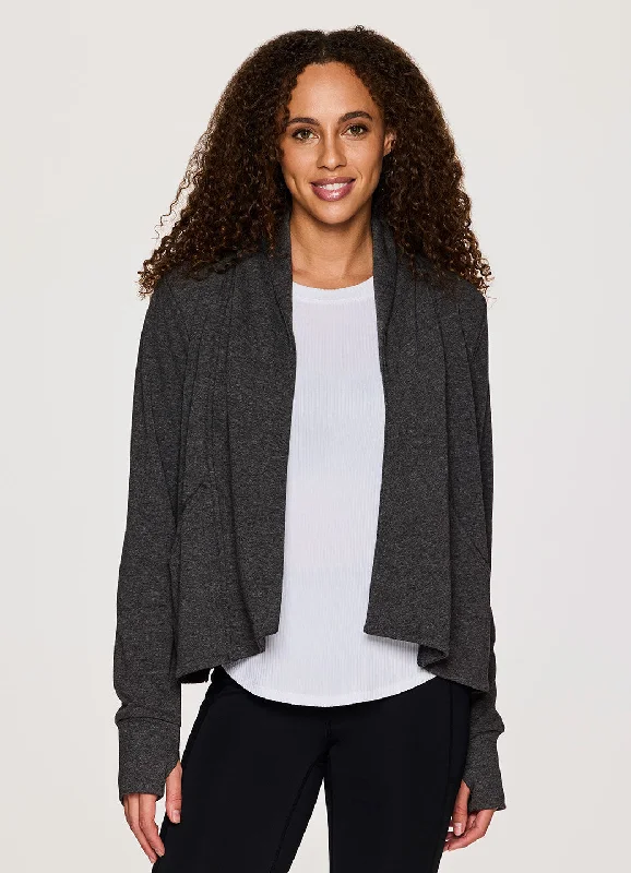 Zen Cropped Open Cardigan Seamless Knitted Crochet