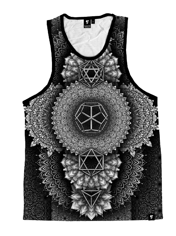 Platonic Mandala Black Unisex Tank Top pastel tank top