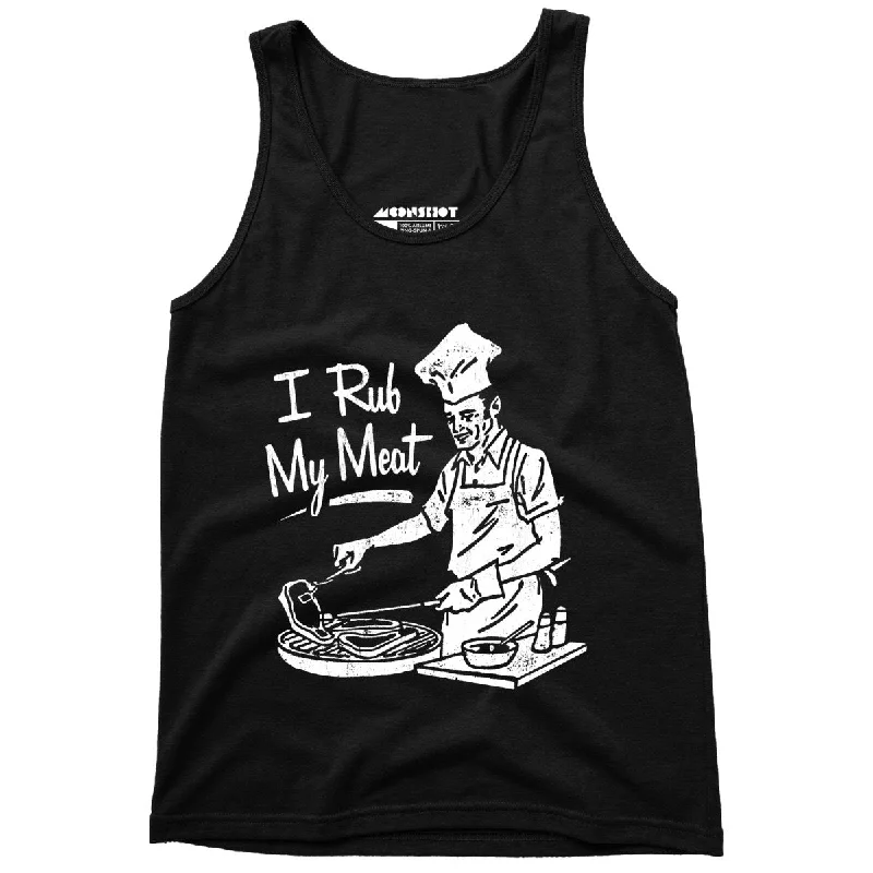I Rub My Meat - Unisex Tank Top low neck tank
