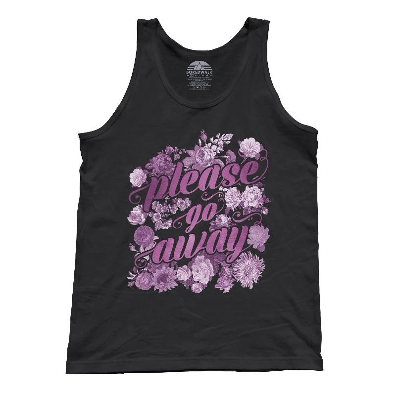 Unisex Please Go Away Tank Top - Introvert Shirt crossback tank top