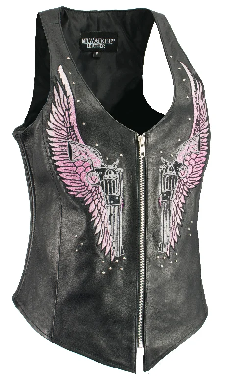 Women Winged Assassin Zipper Front Tank Vest long tank top